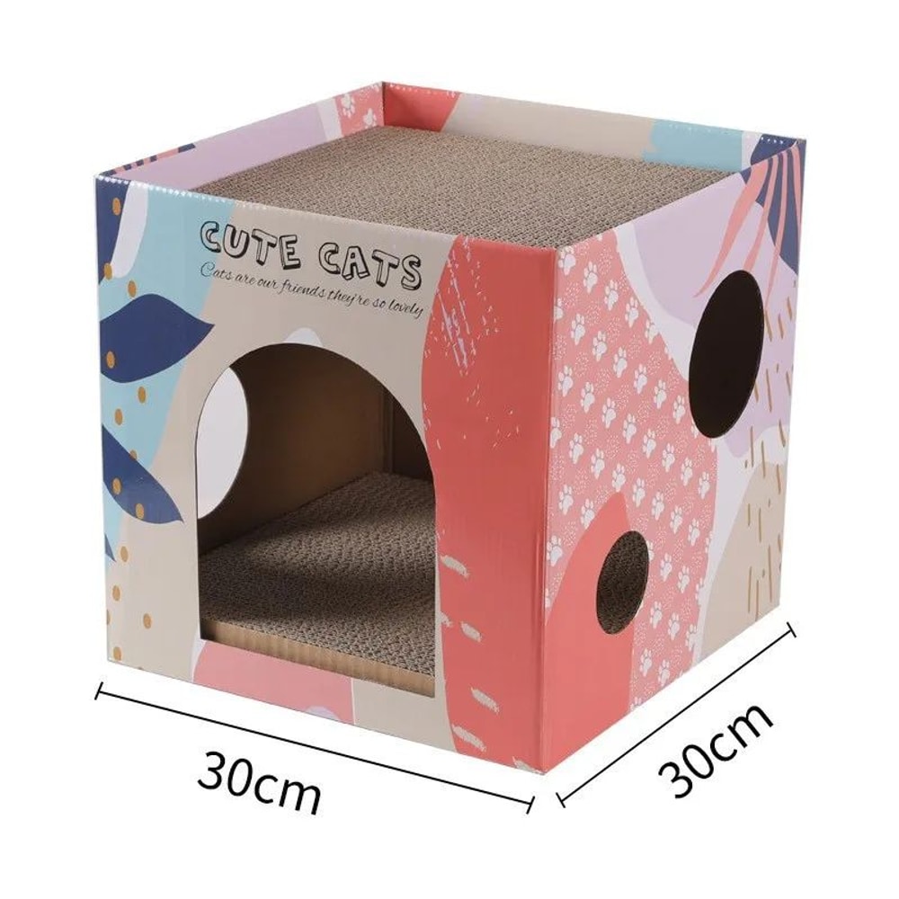 CozyPaws DoubleLayer Cat Scratching House Cardboard Cat Condo 3