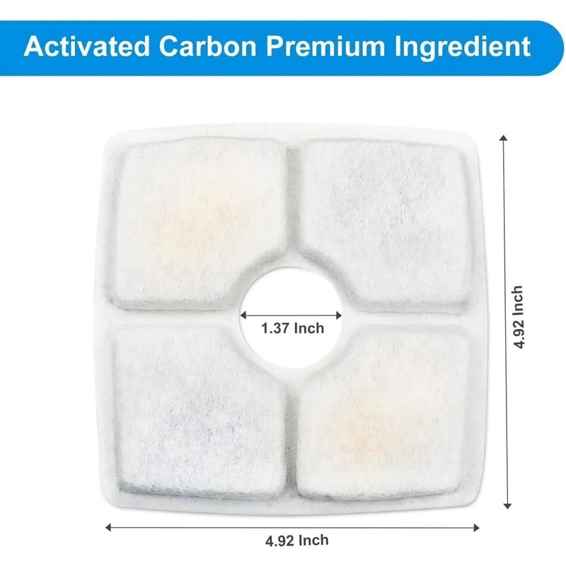 Square Cat Water Fountain Filters With Activated Carbon For Pet Drinking Fountains 4