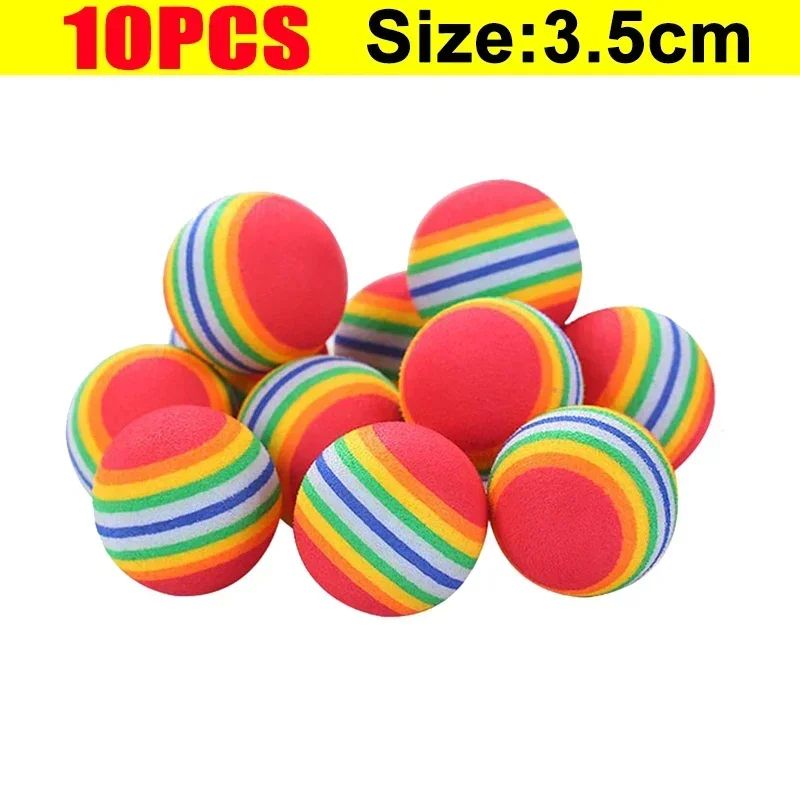 Rainbow Bounce Pet Toy Balls Soft EVA Interactive Cat Toys Dog Training Play Balls 6