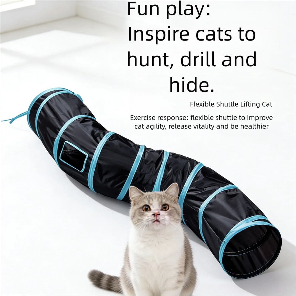Peek Pounce Collapsible Cat Tunnel And Interactive Cat Toy 0