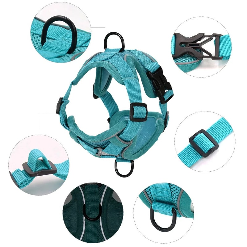 Reflective NoPull Cat Harness And Leash Set For Small Dogs Cats Adjustable Breathable Pet Vest 3
