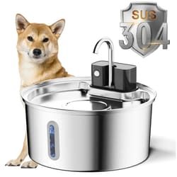 freshflow 3.2l wireless cat water fountain with stainless steel bowl