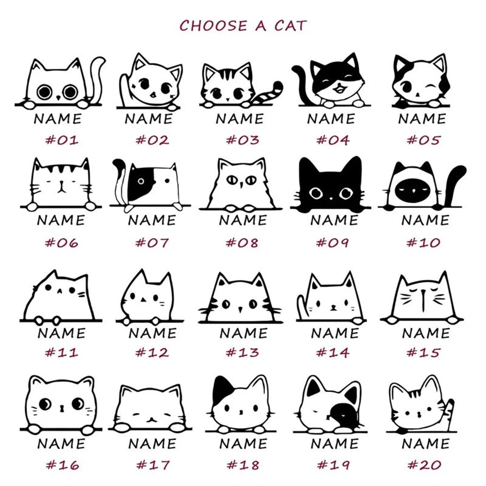 Custom Engraved Cat Face Pet ID Tag 5