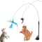 Interactive Bird Feather Wand Cat Toy With Suction Cup And Bell Teaser 1