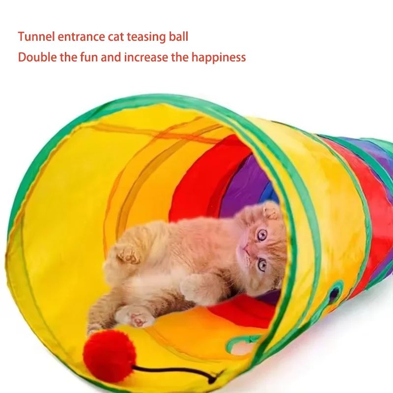 Rainbow Collapsible Cat Tunnel For Indoor Cats 3