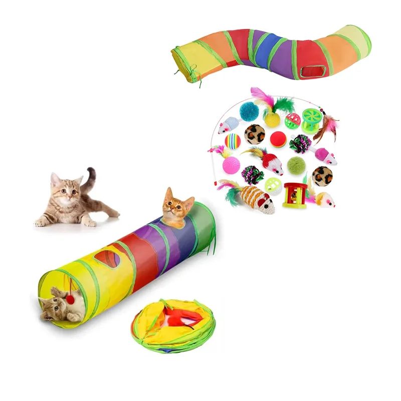Rainbow Collapsible Cat Tunnel For Indoor Cats 4