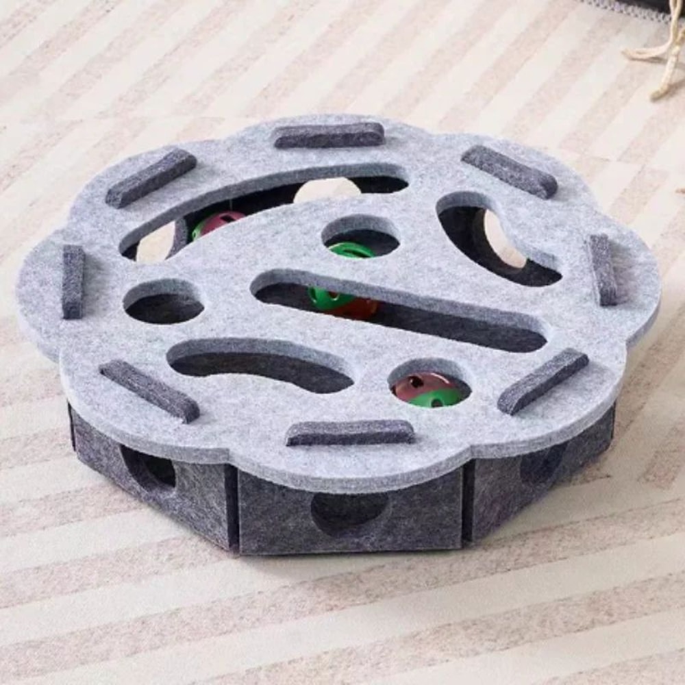 Felt Interactive Cat Toy Maze Puzzle With Bell Balls 7