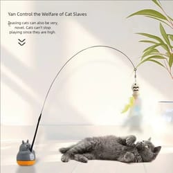 rotating dragon totoro cat wand toy with bell & fish teaser