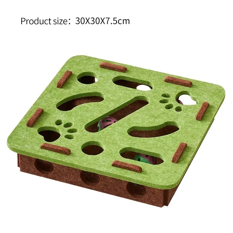 PawQuest Interactive Cat Toy Felt Maze Puzzle Box 6