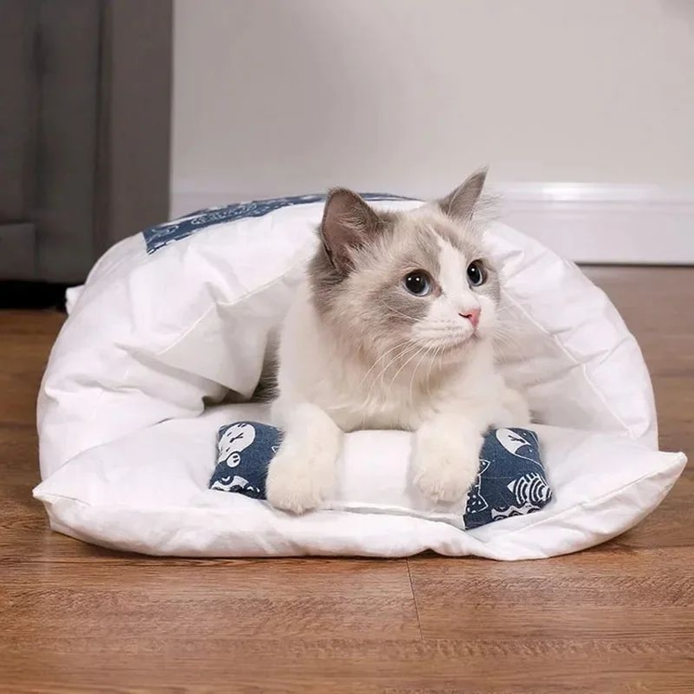 Kawaii Cozy Cat Bed Cave With Removable Cushion 3