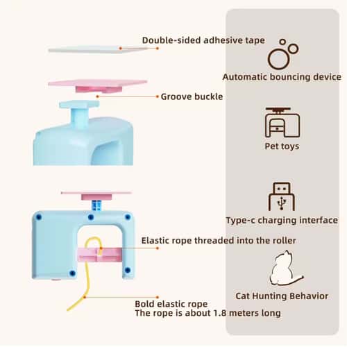 Rechargeable Interactive Flying Bird Cat Toy – Automatic Hanging Door Hunting Teaser for Indoor Cats