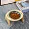 2in1 Elevated Stainless Steel Pet Bowls With Wooden AntiTip Stand 4