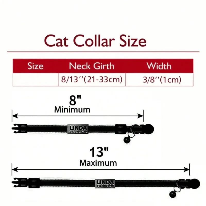 Personalized Glitter Breakaway Cat Collar With Engraved ID Tag For Kittens Cats 4