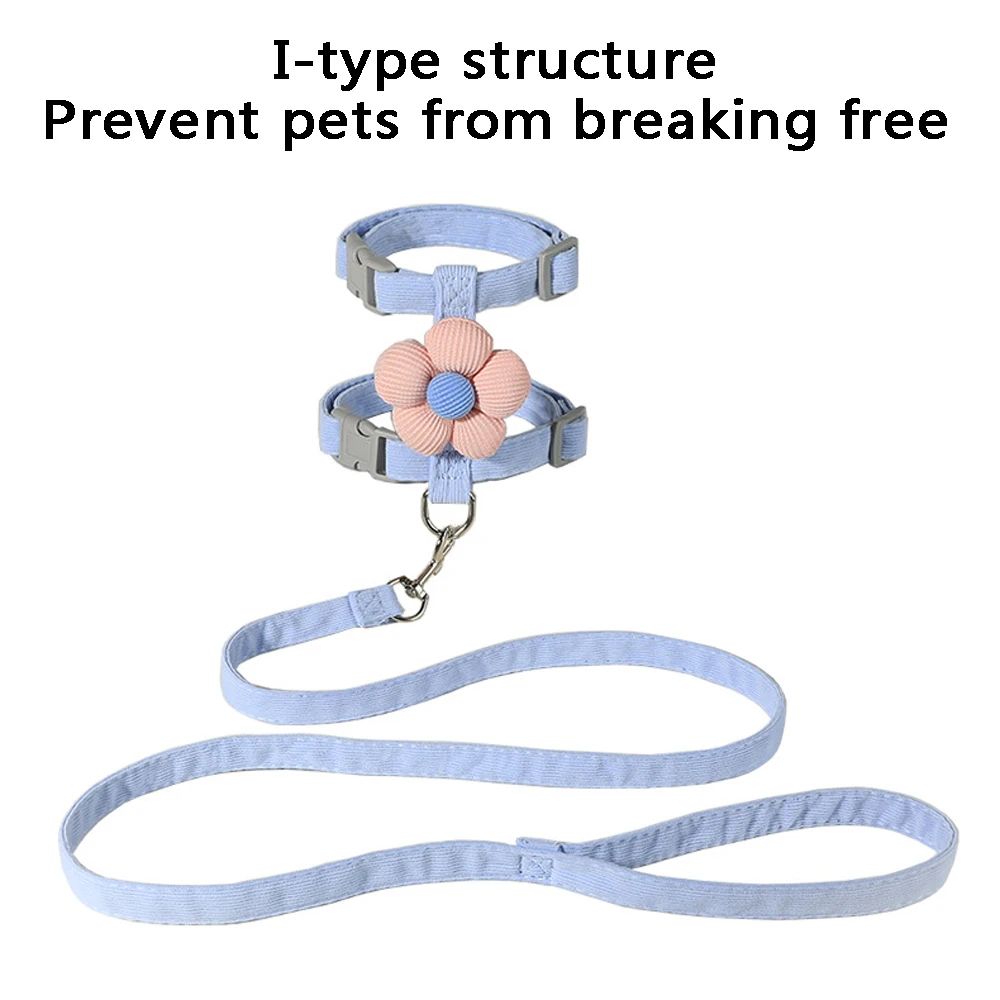 FlowerPaw Breathable Adjustable Pet Harness Leash Set For Cats And Small Dogs 2