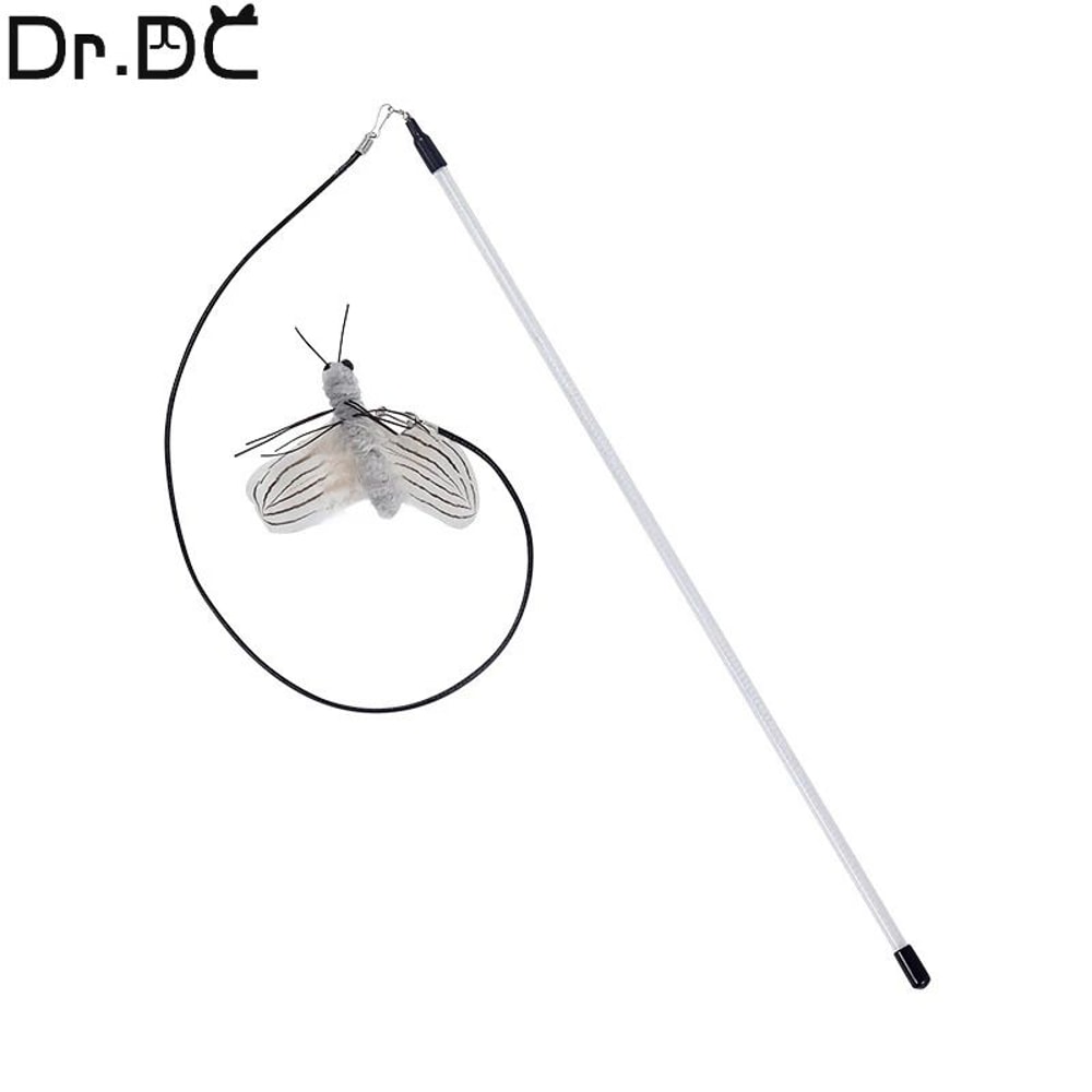 Dragonfly Feather Cat Wand Toy With Bell Interactive Cat Teaser For Indoor Cats 4