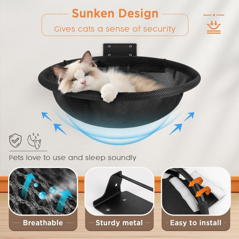 Foldable Wall Mounted Cat Hammock Shelf 3