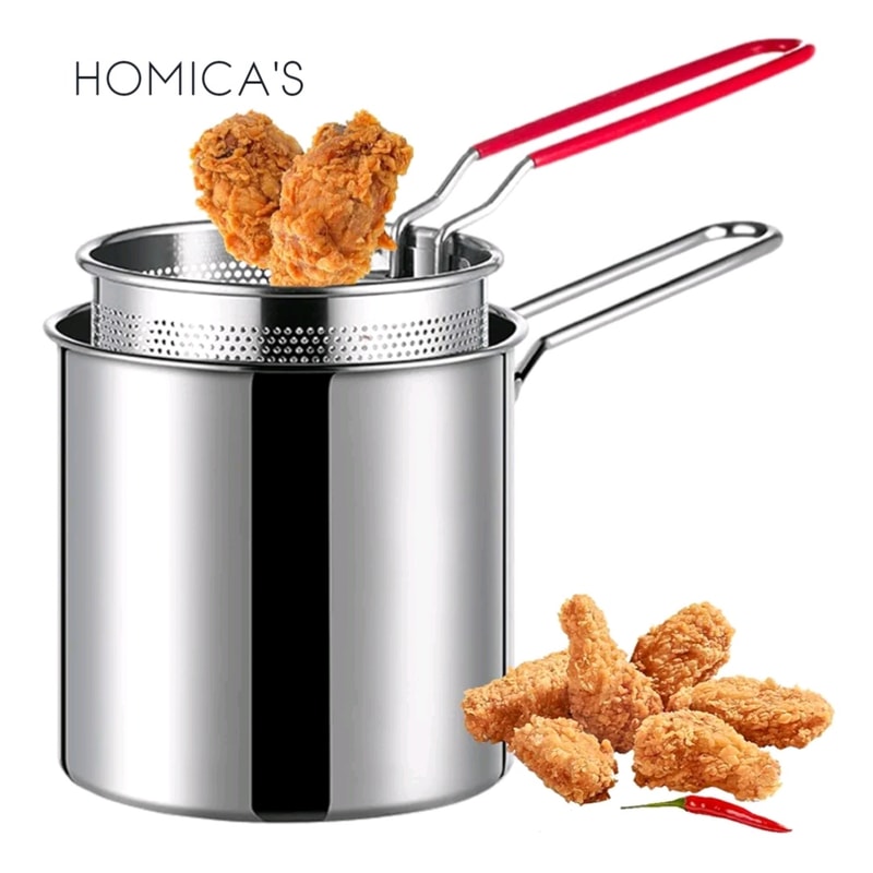 Premium Stainless Steel Deep Frying Pot With Strainer 0