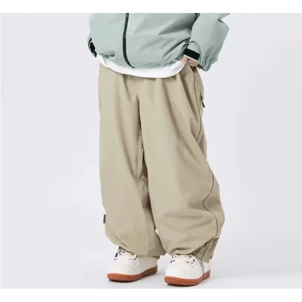 Unisex Waterproof Ski Pants Loose Fit WearResistant DoubleLayer Snow Pants 3