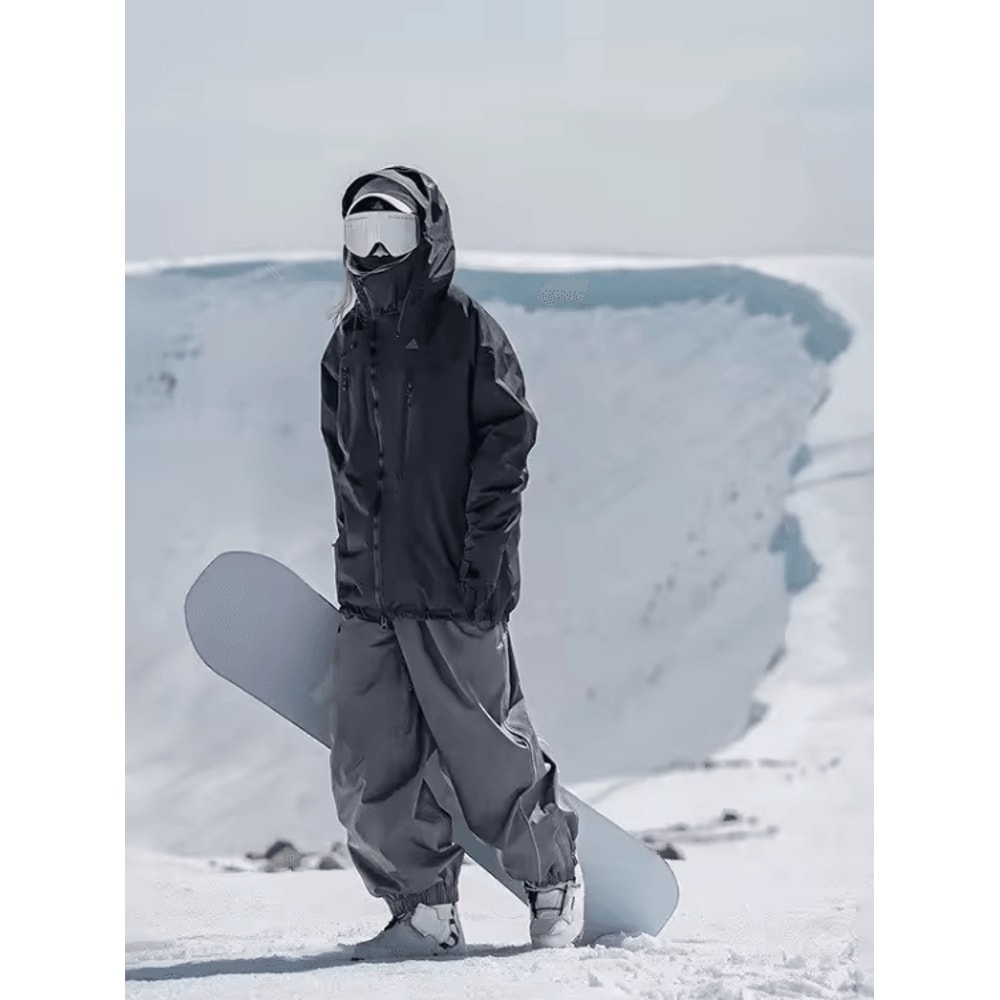 Unisex Waterproof Ski Pants Loose Fit WearResistant DoubleLayer Snow Pants 5