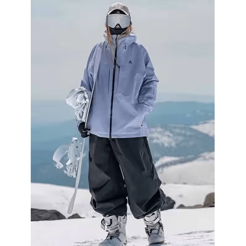 Unisex Waterproof Ski Pants Loose Fit WearResistant DoubleLayer Snow Pants 6