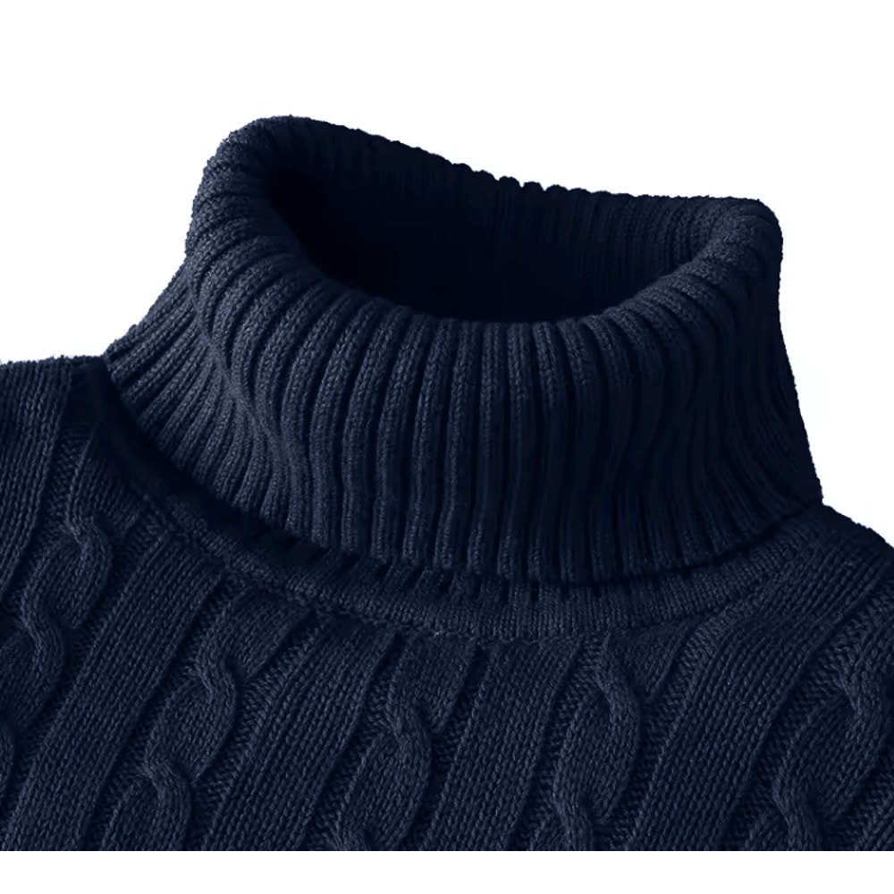 Mens Turtleneck Sweater Casual Knitted Rollneck Warm Jumper 1