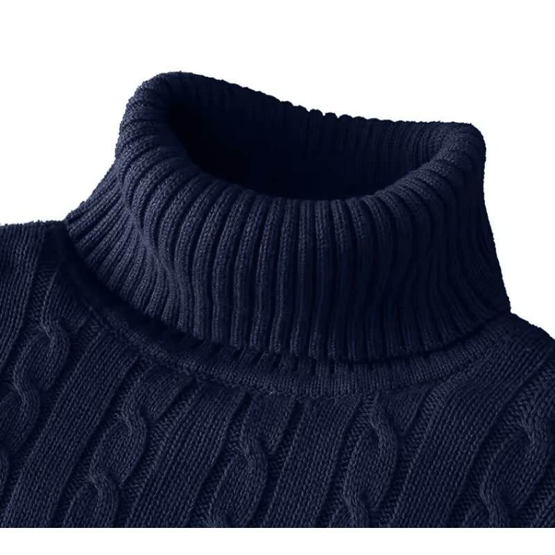 Mens Turtleneck Sweater Casual Knitted Rollneck Warm Jumper 1