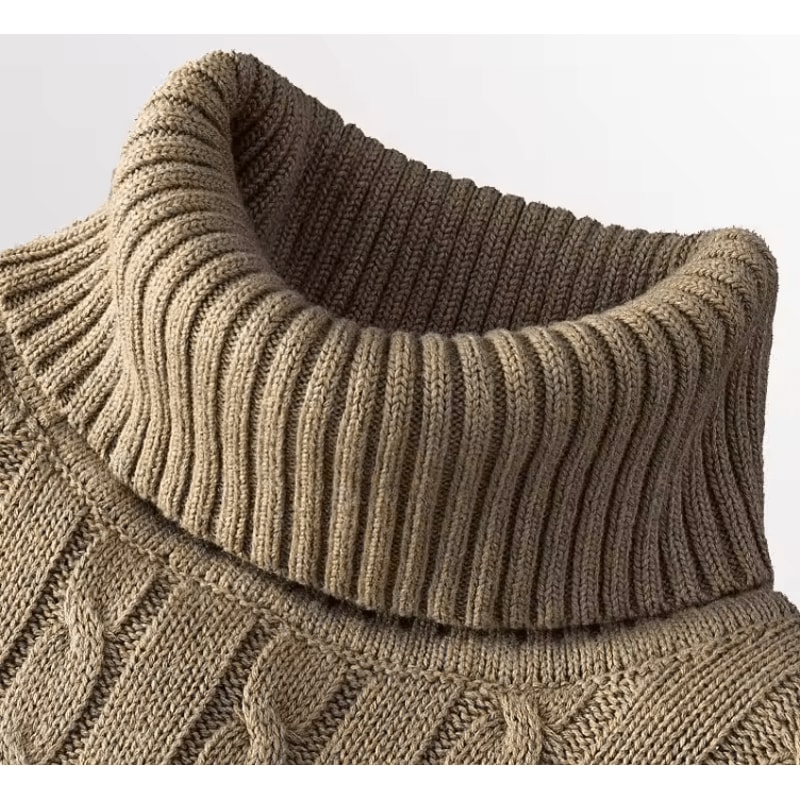 Mens Turtleneck Sweater Casual Knitted Rollneck Warm Jumper 2