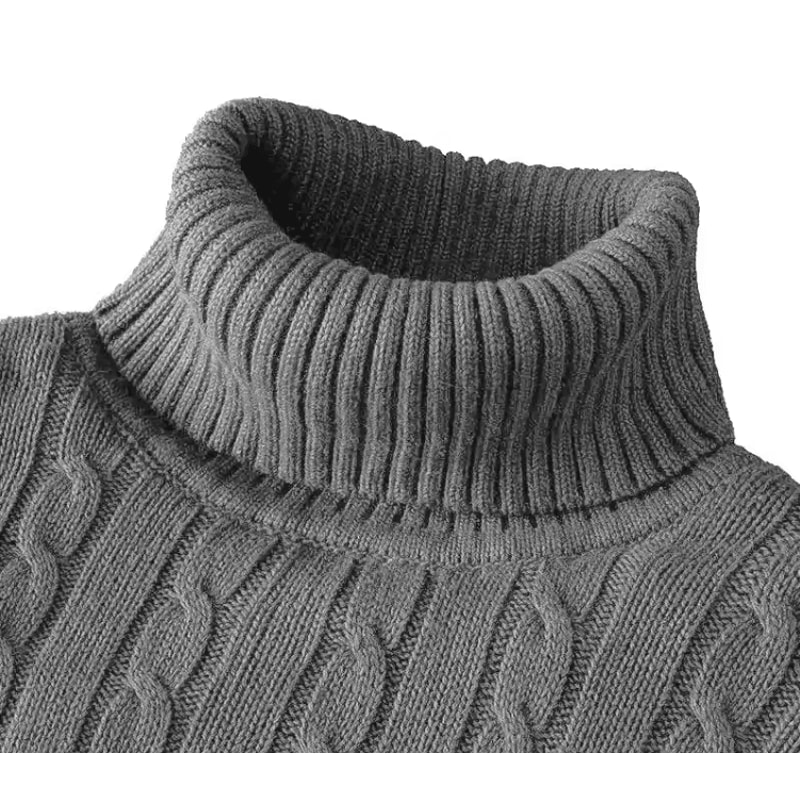 Mens Turtleneck Sweater Casual Knitted Rollneck Warm Jumper 5
