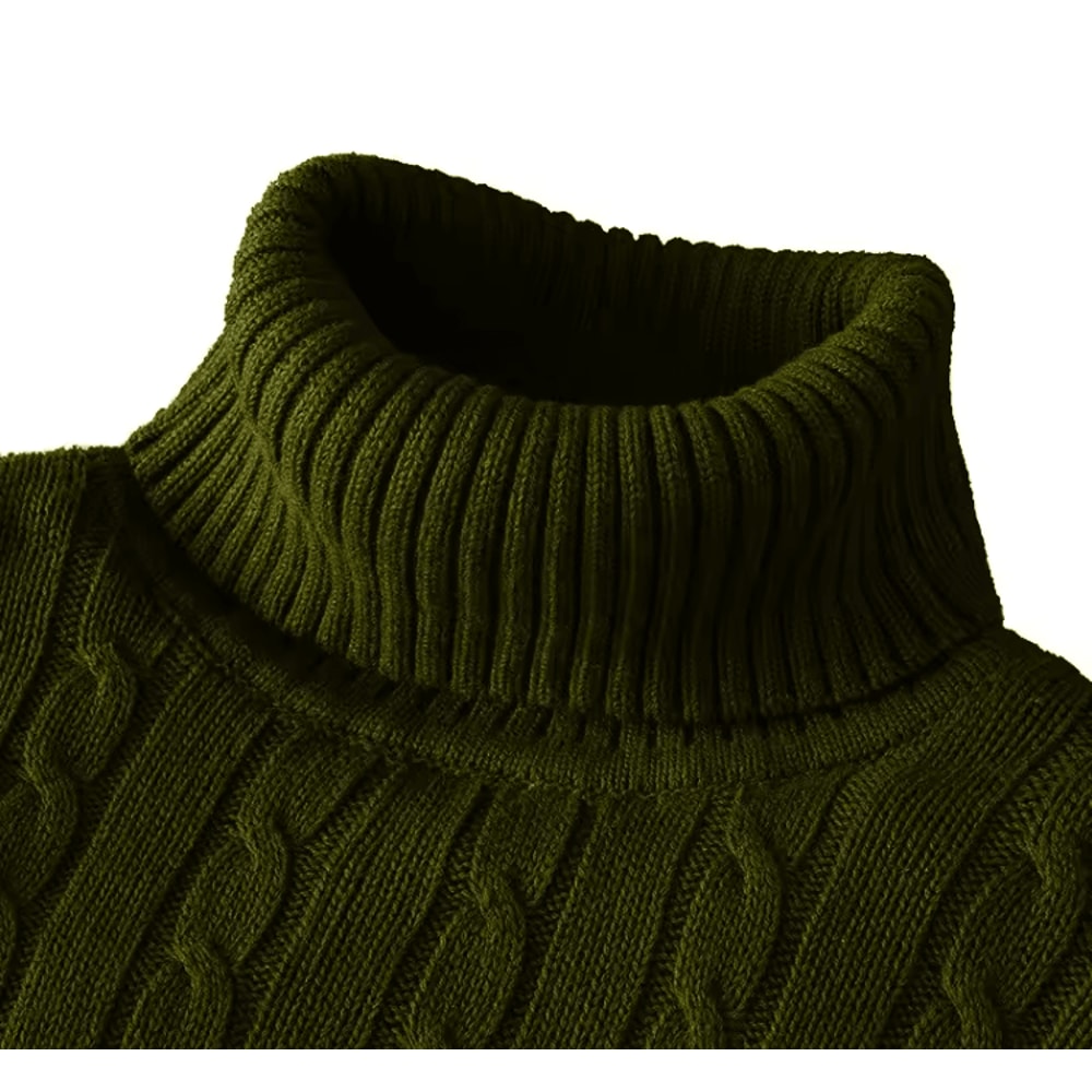 Mens Turtleneck Sweater Casual Knitted Rollneck Warm Jumper 6