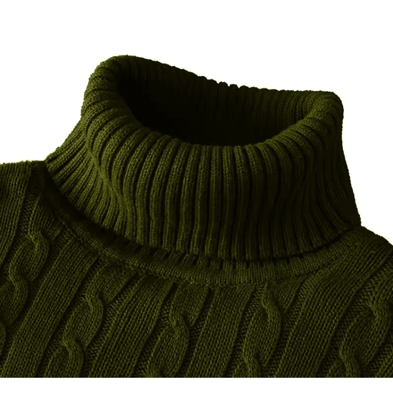 Mens Turtleneck Sweater Casual Knitted Rollneck Warm Jumper 6