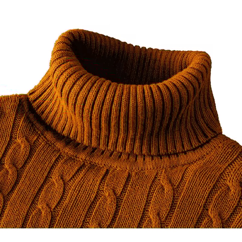 Mens Turtleneck Sweater Casual Knitted Rollneck Warm Jumper 8