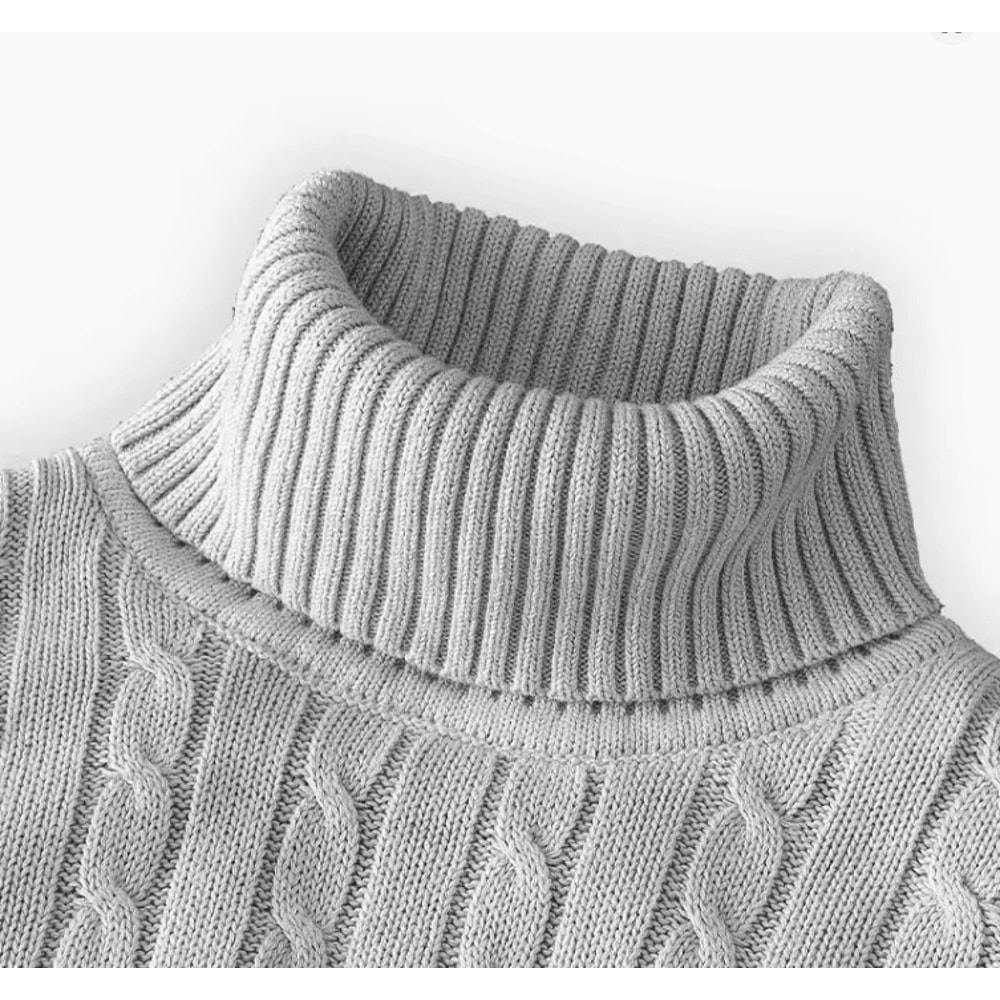 Mens Turtleneck Sweater Casual Knitted Rollneck Warm Jumper 9