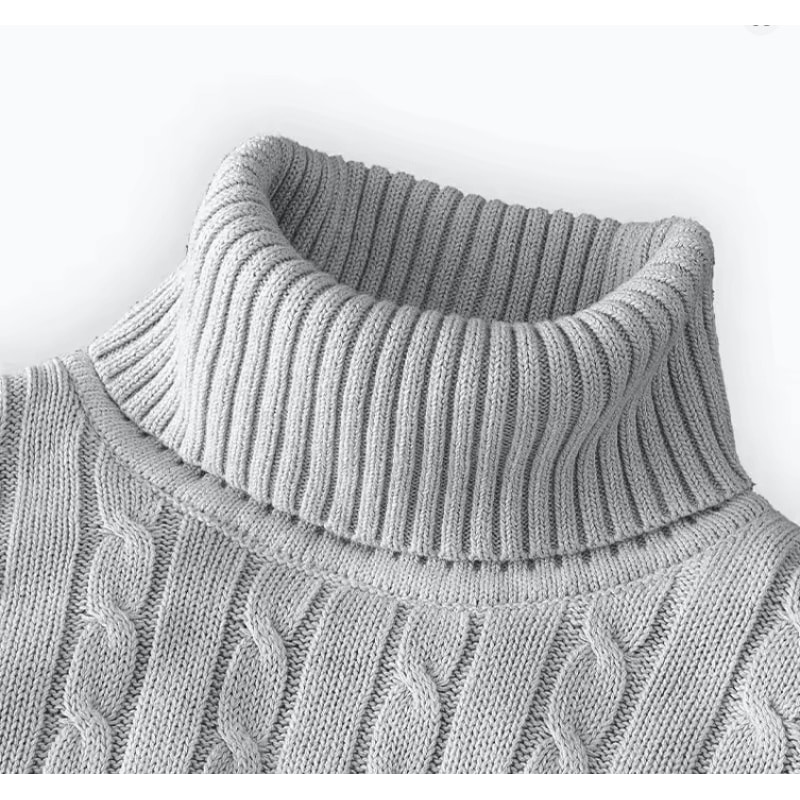 Mens Turtleneck Sweater Casual Knitted Rollneck Warm Jumper 9