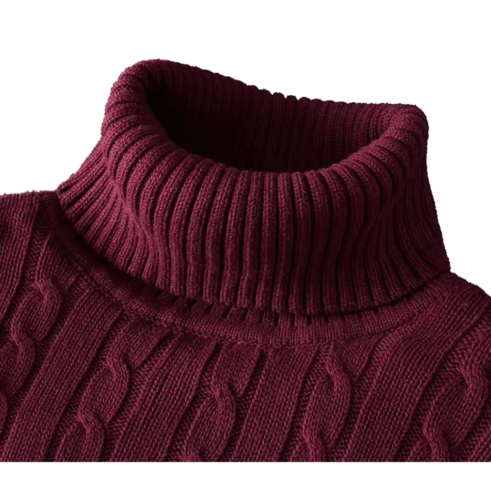 Mens Turtleneck Sweater Casual Knitted Rollneck Warm Jumper 0