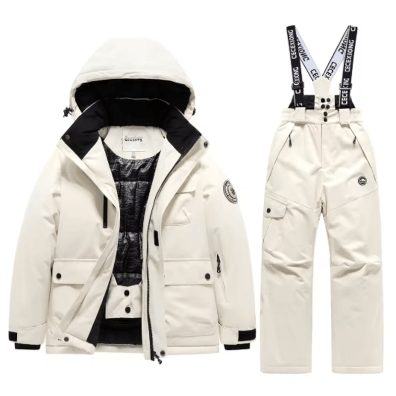 Winter Ski Kids Coat And Pants Set Waterproof Warm Boys Girls Snow Suit 1