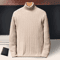 Mens Long Sleeve Knitted Turtleneck Striped Sweater 4