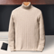 Mens Long Sleeve Knitted Turtleneck Striped Sweater 4