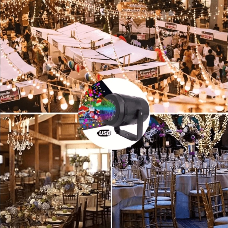 Snowflake Christmas Laser Projector Light 16 Pattern Waterproof LED 3