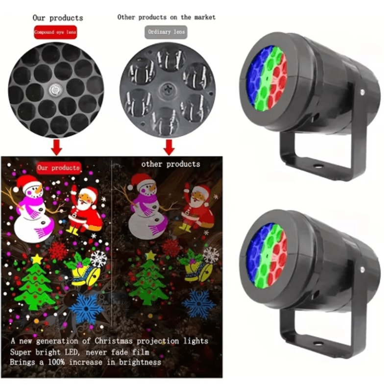 Snowflake Christmas Laser Projector Light 16 Pattern Waterproof LED 4