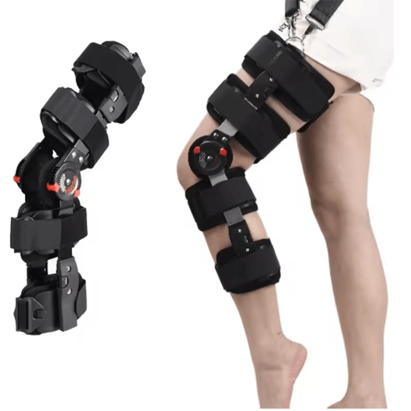 Adjustable Hinged Orthopedic Knee Brace Post Surgery Knee Stabilizer Joint Fixation Support 0