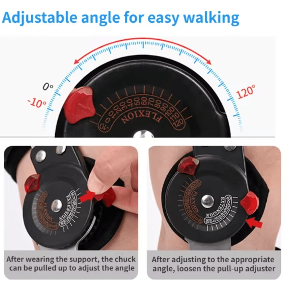 Adjustable Hinged Orthopedic Knee Brace Post Surgery Knee Stabilizer Joint Fixation Support 3