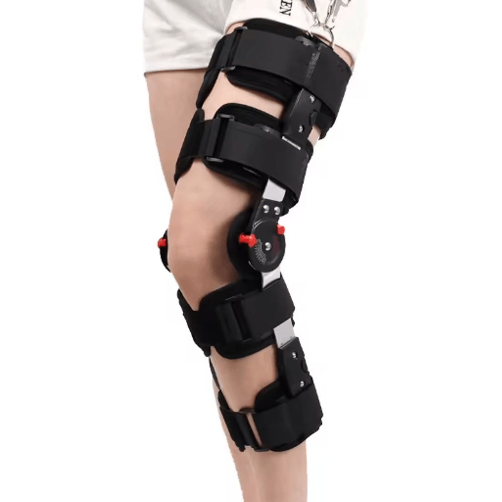 Adjustable Hinged Orthopedic Knee Brace Post Surgery Knee Stabilizer Joint Fixation Support 4
