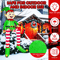 8FT Christmas Inflatable Sitting Elf With Gift Outdoor Inflatable Elf Decoration With Built In LED 3