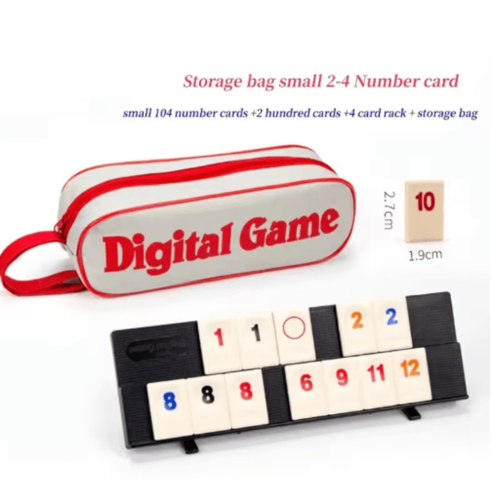 Rummy Cube Game Set With 4 Racks 106 Tile Classic Family Board Game With Portable Travel Case 1