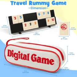 rummy cube game set with 4 racks 106 tile classic family board game with portable travel case