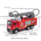 Scale Water Spray Fire Truck Toy With Lights Sound Pull Back Ladder Rescue Vehicle For Kids 7