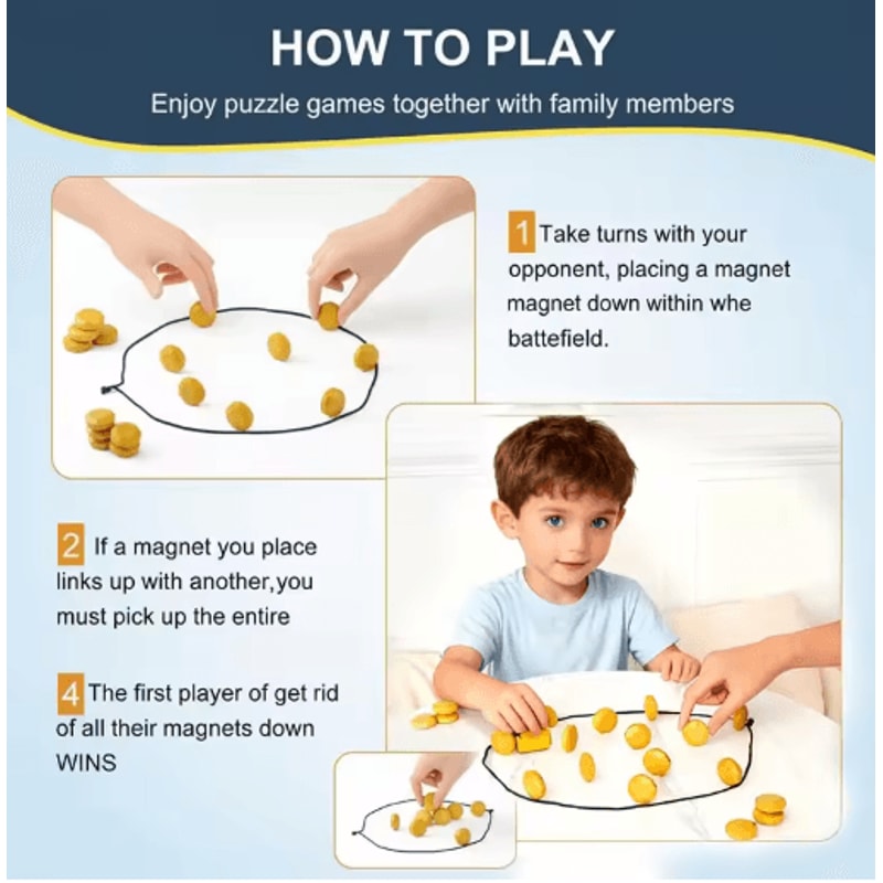Magnetic Stones Strategy Game With Board Interactive Family Party Game For Kids Adults 5