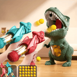 dinosaur shooting toy set tyrannosaurus rex ball & soft bullet blaster interactive puzzle toy for kids