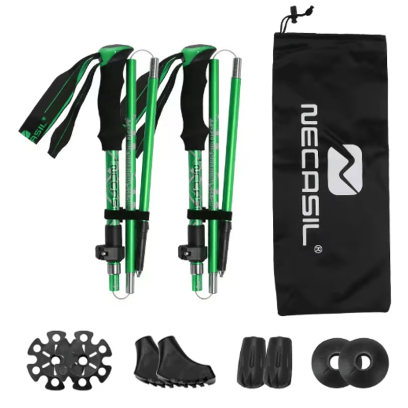 Ultralight Foldable Trekking Poles Set 2PCS Telescopic Nordic Walking Sticks For Hiking Outdoor Adv 1