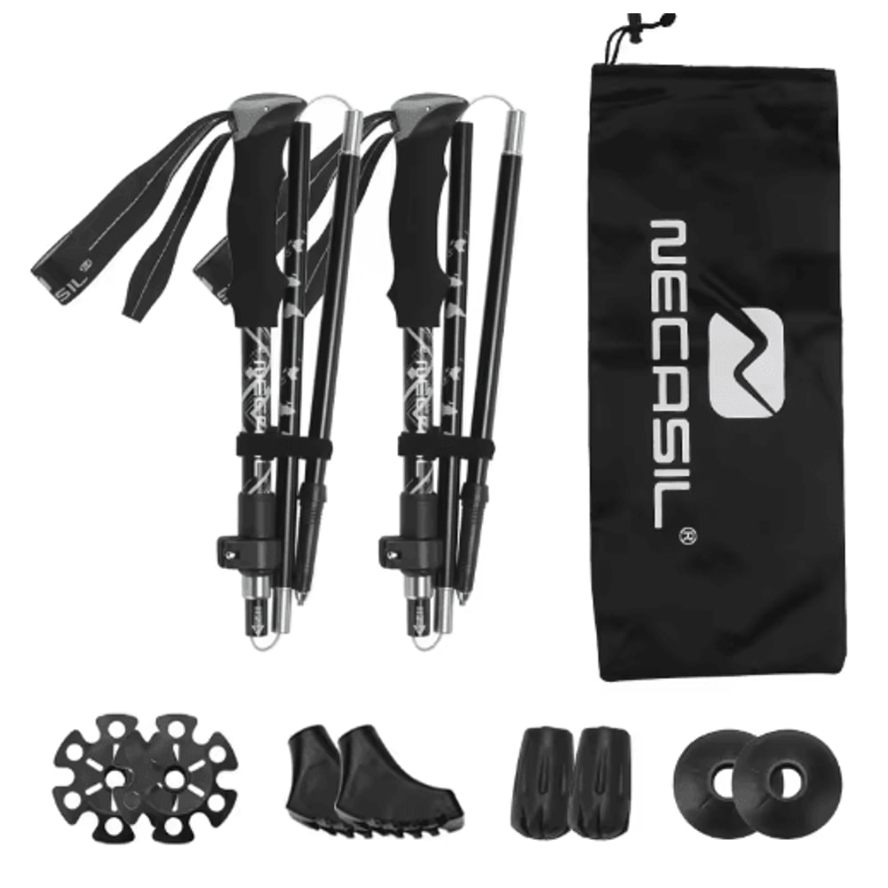 Ultralight Foldable Trekking Poles Set 2PCS Telescopic Nordic Walking Sticks For Hiking Outdoor Adv 3